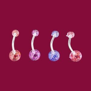 Set of Glitter Belly Button Rings